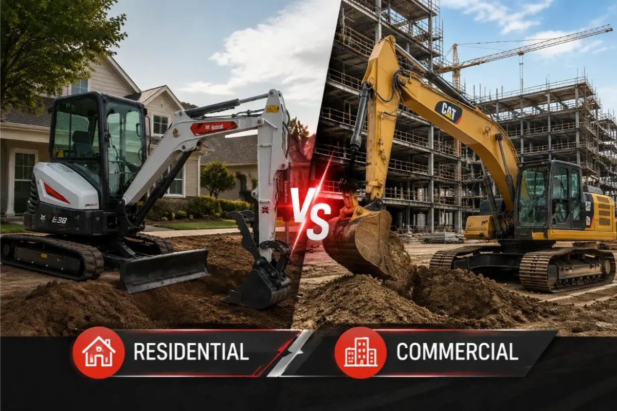Residential vs Commercial Excavation Equipment