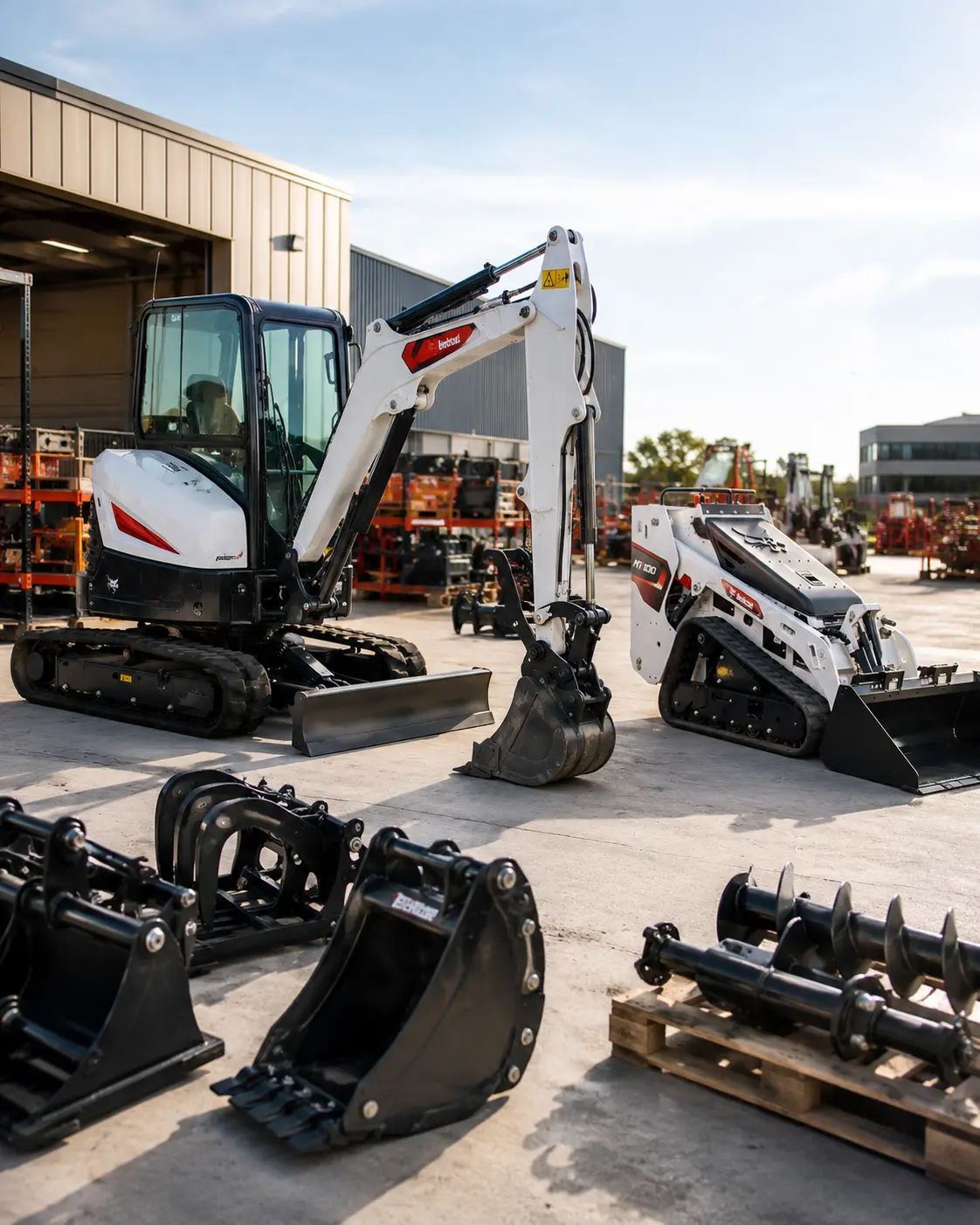 Contractors reviewing equipment rental pricing for a Long Island jobsite