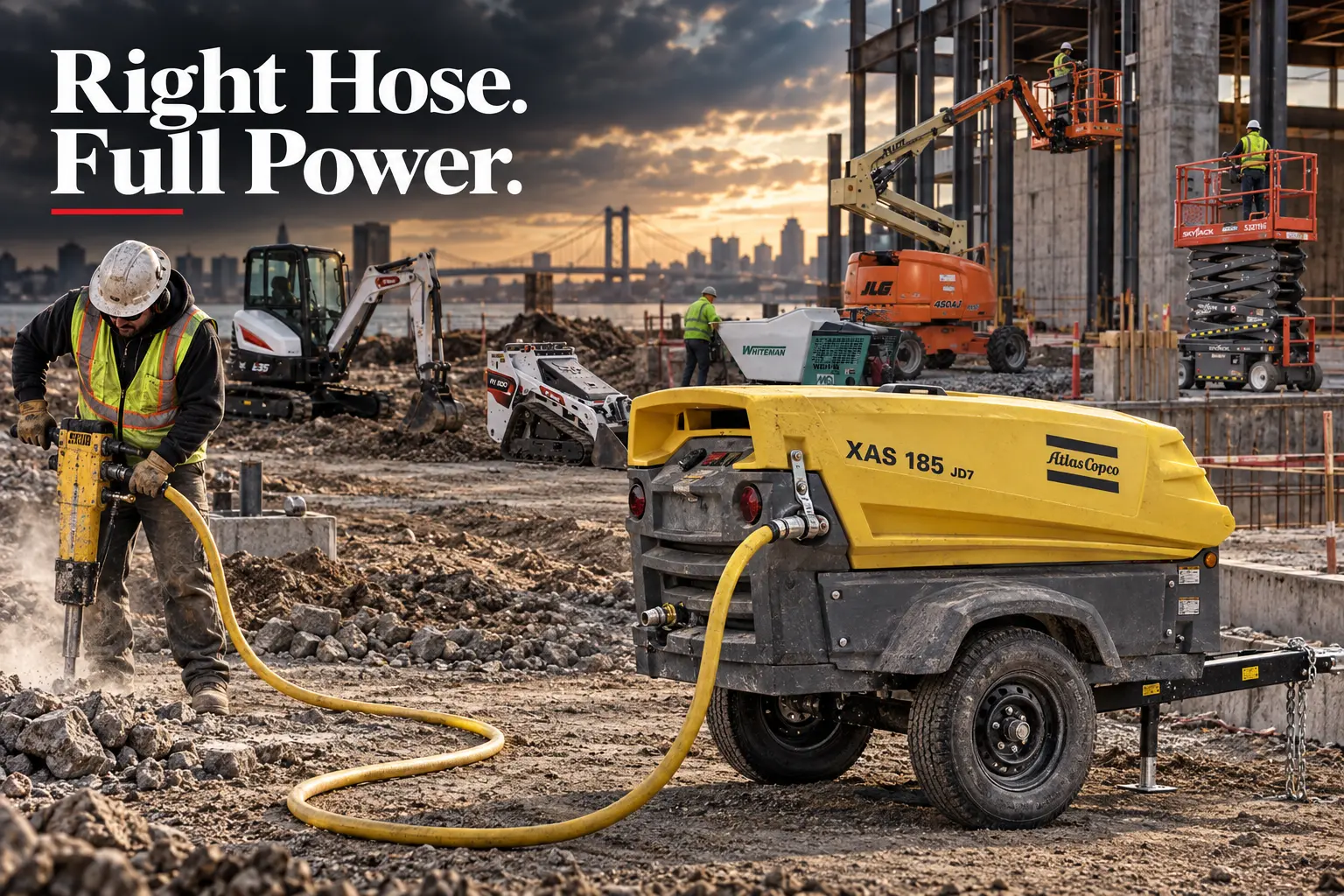 185 CFM compressor hose size