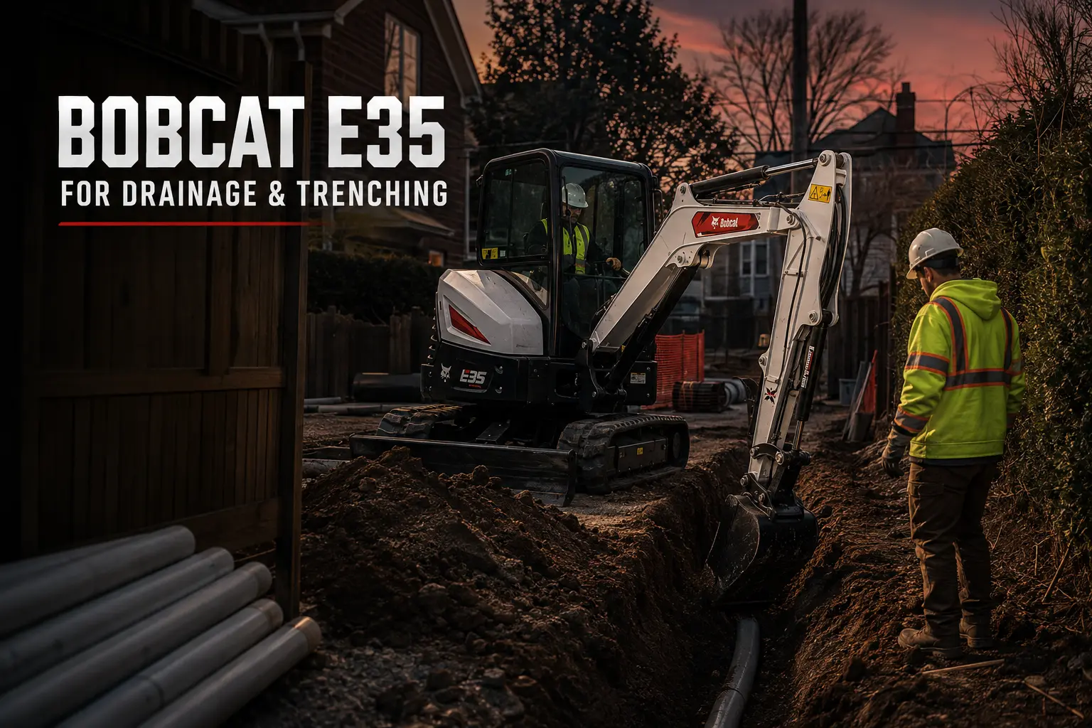 Bobcat E35 for trenching