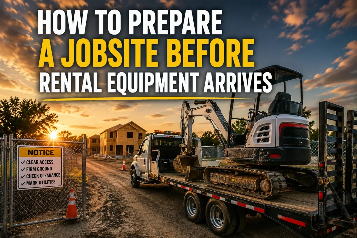 prepare jobsite for equipment delivery