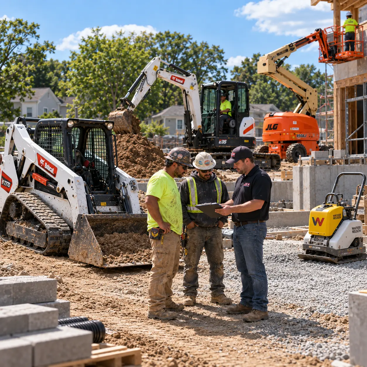 Bobcat MT100 mini skid steer rental for Medford, NY landscaping and grading jobs