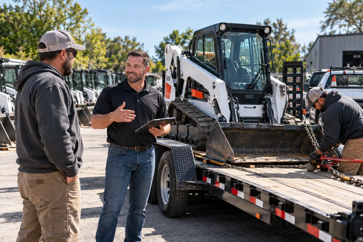 Bobcat compact track loader being prepared for short-notice rental in Valley Stream, NY